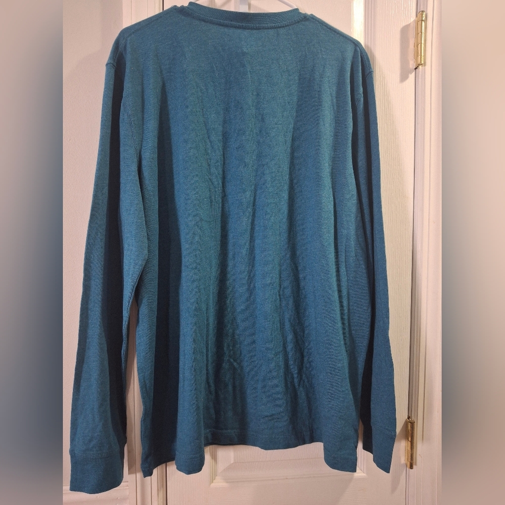 croft & barrow Men's Blue Henley Long Sleeve Shirt.Size L - Picture 4 of 6